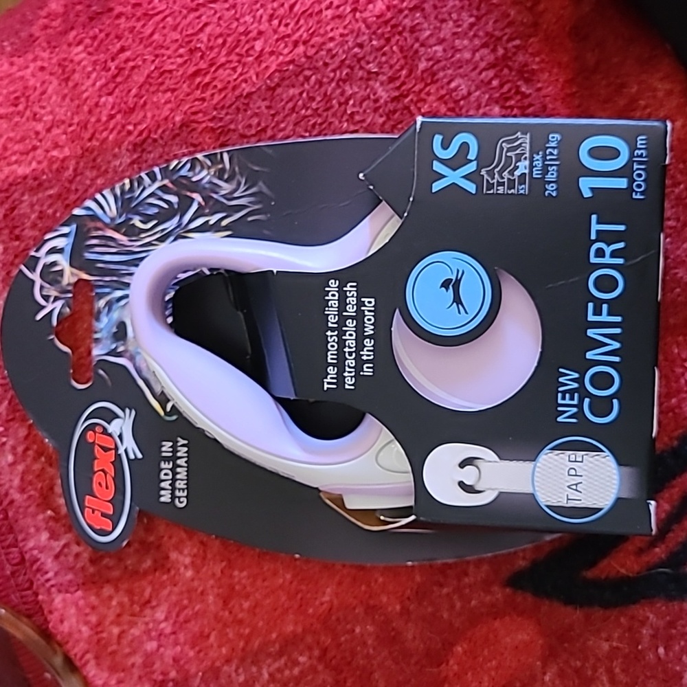 Flexi NEW Comfort Dog Leash Retractable Tape XS Pet 0-26 lb PURPLE/PINK 10 feet
